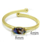 LO4062 - Flash Gold Brass Ring with Precious Stone Conch in Multi Color-1