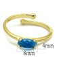 LO4064 - Flash Gold Brass Ring with Synthetic Cat Eye in Capri Blue-1