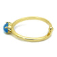 LO4064 - Flash Gold Brass Ring with Synthetic Cat Eye in Capri Blue-2