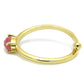 LO4069 - Flash Gold Brass Ring with Synthetic Cat Eye in Rose-2