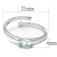 LO4070 - Rhodium Brass Ring with AAA Grade CZ  in Clear-1