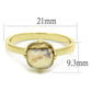 LO4071 - Flash Gold Brass Ring with Precious Stone Conch in Aurora Borealis (Rainbow Effect)-1