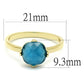 LO4073 - Flash Gold Brass Ring with Synthetic Cat Eye in Capri Blue-1