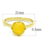 LO4074 - Flash Gold Brass Ring with Synthetic Cat Eye in Topaz-1