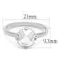 LO4080 - Rhodium Brass Ring with AAA Grade CZ  in Clear-1