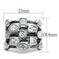 LO4083 - Rhodium Brass Ring with AAA Grade CZ  in Clear-1