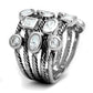 LO4083 - Rhodium Brass Ring with AAA Grade CZ  in Clear-2