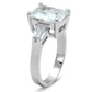 LO4091 - Rhodium Brass Ring with AAA Grade CZ  in Clear-2