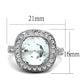 LO4092 - Rhodium Brass Ring with Top Grade Crystal  in Clear-1