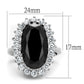 LO4094 - Rhodium Brass Ring with AAA Grade CZ  in Black Diamond-1