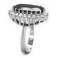 LO4094 - Rhodium Brass Ring with AAA Grade CZ  in Black Diamond-2