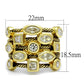 LO4096 - Gold Brass Ring with AAA Grade CZ  in Clear-1