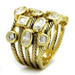 LO4096 - Gold Brass Ring with AAA Grade CZ  in Clear-2