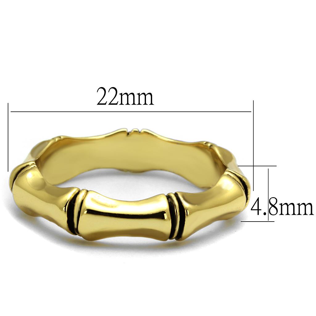 LO4099 - Gold Brass Ring with Epoxy  in Jet-1