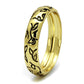 LO4106 - Gold Brass Ring with Epoxy  in Jet-2