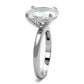 LO4124 - Rhodium Brass Ring with AAA Grade CZ  in Clear-2