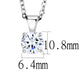 LO4129 - Rhodium Brass Chain Pendant with AAA Grade CZ  in Clear-1