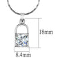 LO4150 - Rhodium Brass Chain Pendant with AAA Grade CZ  in Clear-1