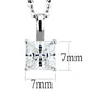 LO4174 - Rhodium Brass Chain Pendant with AAA Grade CZ  in Clear-1
