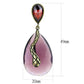 LO4187 - Antique Copper Brass Earrings with Synthetic Synthetic Glass in Amethyst-1