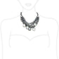 LO4211 - TIN Cobalt Black Brass Necklace with AAA Grade CZ  in Clear-1