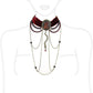 LO4212 - Antique Copper Brass Necklace with Synthetic Synthetic Stone in Smoked Quartz-1