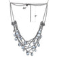 LO4217 - TIN Cobalt Black Brass Necklace with AAA Grade CZ  in Clear-2