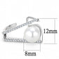 LO4245 - Rhodium Brass Ring with Synthetic Pearl in White-1