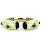 LO4267 - Gold Brass Bangle with Synthetic  in Emerald-1