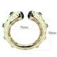 LO4267 - Gold Brass Bangle with Synthetic  in Emerald-2