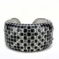 LO4272 - Rhodium Brass Bangle with Top Grade Crystal  in Black Diamond-1