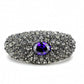 LO4275 - TIN Cobalt Black Brass Bangle with AAA Grade CZ  in Tanzanite-1