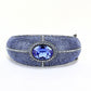 LO4283 - TIN Cobalt Black Brass Bangle with Top Grade Crystal  in Sapphire-1