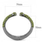LO4284 - TIN Cobalt Black Brass Bangle with Top Grade Crystal  in Olivine color-2