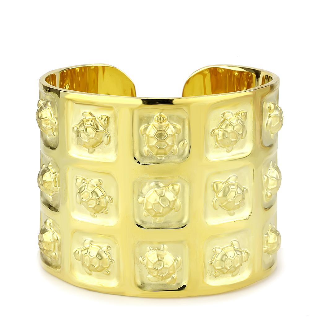 LO4297 - Matte Gold & Gold Brass Bangle with No Stone-1