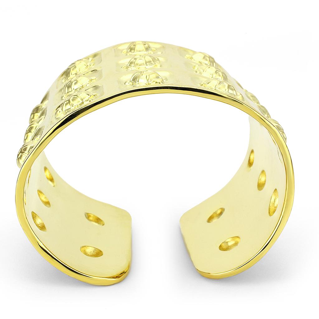 LO4297 - Matte Gold & Gold Brass Bangle with No Stone-2