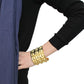 LO4297 - Matte Gold & Gold Brass Bangle with No Stone-4