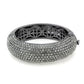 LO4304 - TIN Cobalt Black Brass Bangle with Top Grade Crystal  in Black Diamond-1