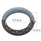 LO4305 - TIN Cobalt Black Brass Bangle with Top Grade Crystal  in Sea Blue-2