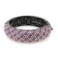 LO4306 - TIN Cobalt Black Brass Bangle with Top Grade Crystal  in Multi Color-1