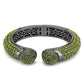 LO4314 - TIN Cobalt Black Brass Bangle with Top Grade Crystal  in Peridot-1