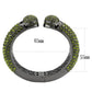 LO4314 - TIN Cobalt Black Brass Bangle with Top Grade Crystal  in Peridot-2