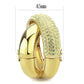 LO4321 - Gold Brass Bangle with Top Grade Crystal  in Citrine Yellow-3