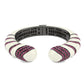 LO4322 - TIN Cobalt Black Brass Bangle with Top Grade Crystal  in Fuchsia-1