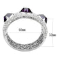 LO4330 - Rhodium Brass Bangle with AAA Grade CZ  in Amethyst-2