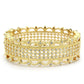 LO4345 - Gold Brass Bangle with Top Grade Crystal  in Clear-1