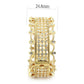 LO4345 - Gold Brass Bangle with Top Grade Crystal  in Clear-3