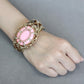 LO4347 - Gold Brass Bangle with Synthetic  in Rose-4