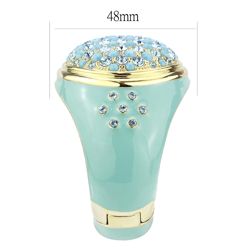 LO4350 - Gold Brass Bangle with Top Grade Crystal  in Multi Color-3