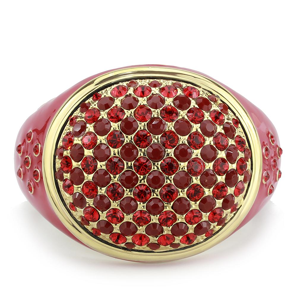 LO4351 - Gold Brass Bangle with Top Grade Crystal  in Multi Color-1